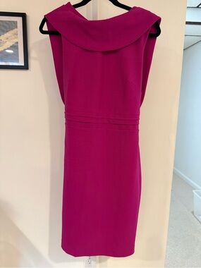 Badgley Mischka Fuchsia Midi Dress with Cowl Neck